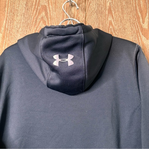 Under Armour Blue Storm Fleece Sweatshirt Hoodie Men's L Loose Fit Embroidered - Picture 10 of 11